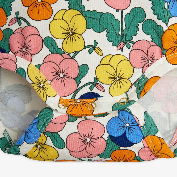Mini Rodini Violas Multi L/S Baby Onesies AOP