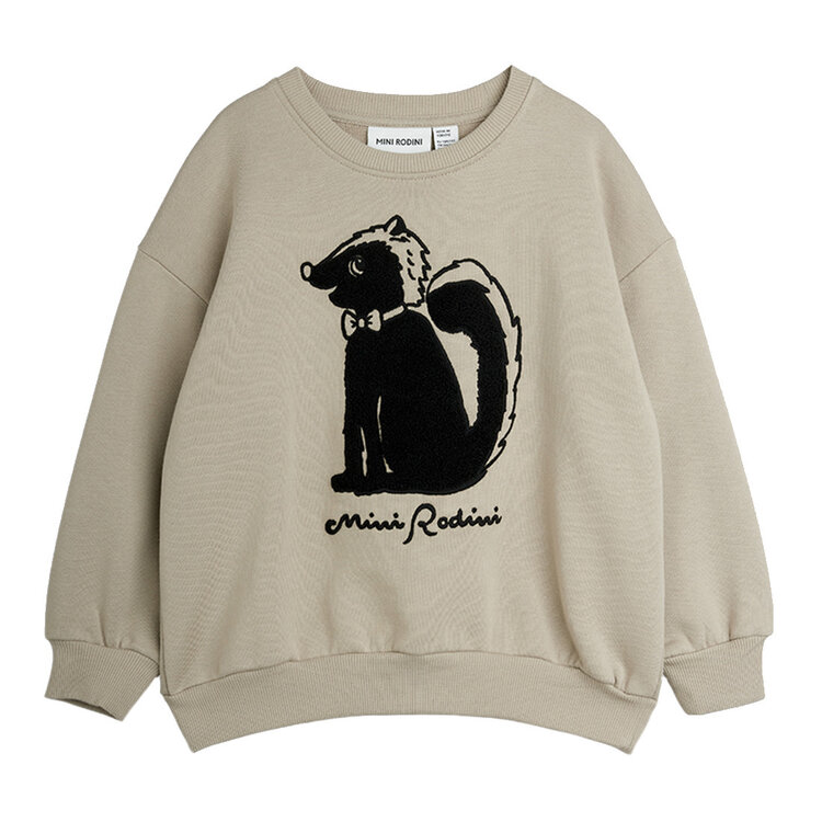 Mini Rodini Skunk Chenille Grey Sweatshirt