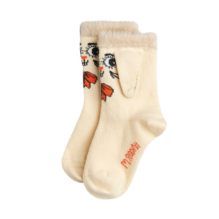 Mini Rodini Rabbit Ear Off-White Socks