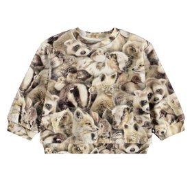 Molo Fleecy Friends Velour Crewneck Infant