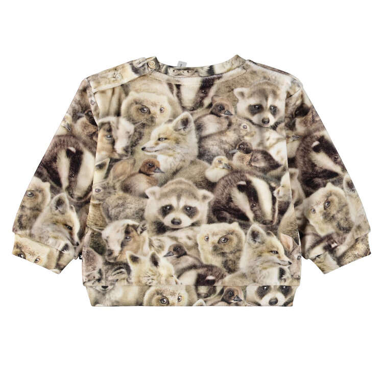 Molo Fleecy Friends Velour Crewneck Infant