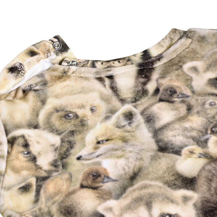 Molo Fleecy Friends Velour Crewneck Infant