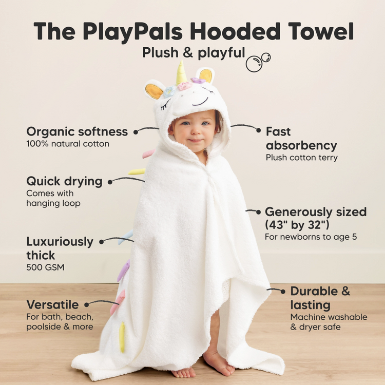 Unicorn Cuddle Baby Hooded Towel  32" x 42"