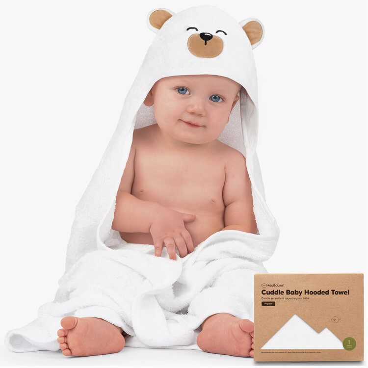 Bear Cuddle Baby Hooded Towel  35" Square