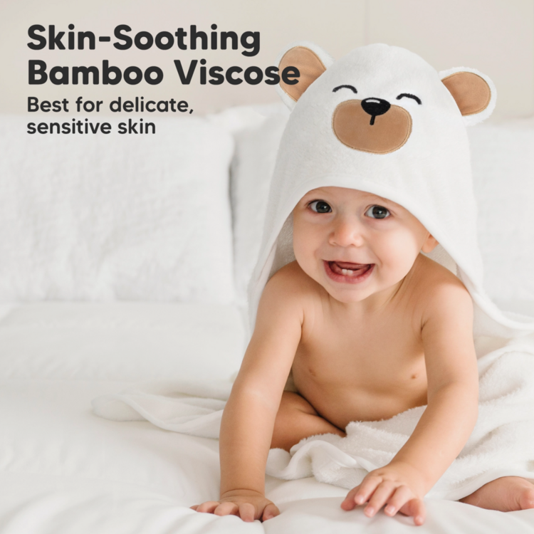 Bear Cuddle Baby Hooded Towel  35" Square