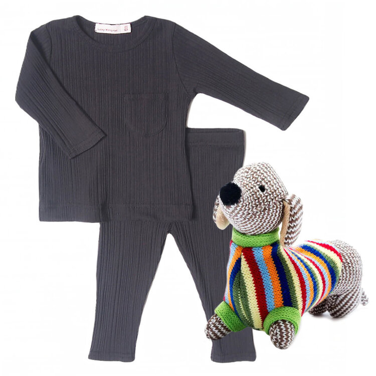 Baby Gift Set: Onyx Black Playset 6m, Sausage Dog Rattle