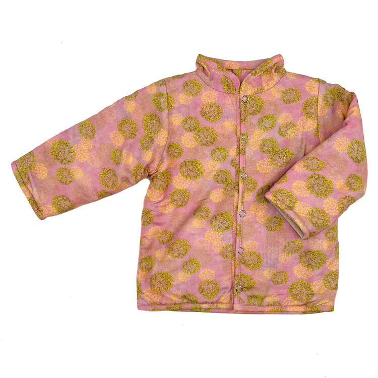 Lucky Wang Green Gold Floral Dots Infant Republic Jacket