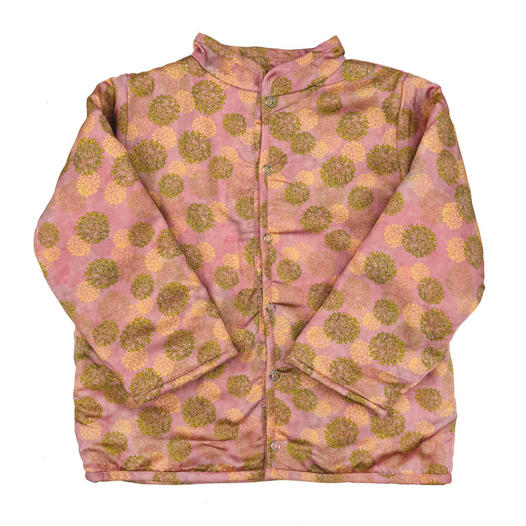 Lucky Wang Green Gold Floral Dots Kids Republic Jacket