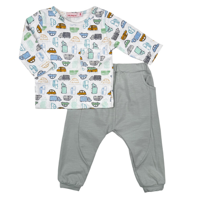 Lucky Wang Mini Cars Grn Grey Playset