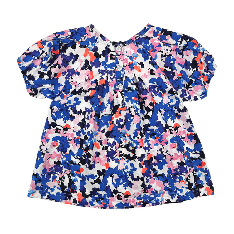 Lucky Wang Sprinkle Blue Floral Blouse