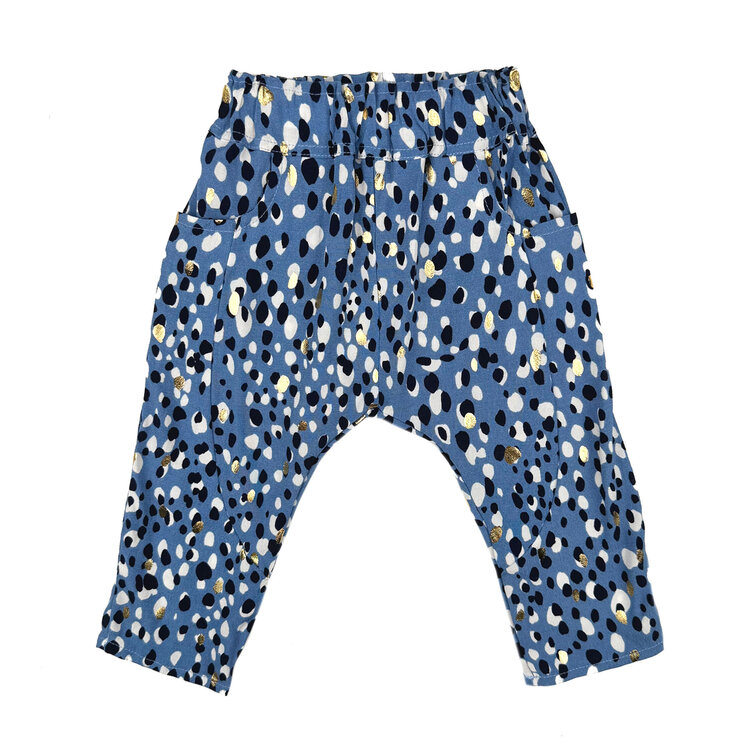 Lucky Wang Droplets Wht Blk Gold Infant Sarouel Pants