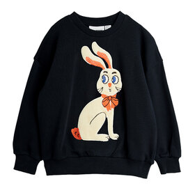 Mini Rodini Rabbit Appliqué Black Sweatshirt
