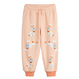 Mini Rodini Rabbits Cuffed Pink Sweatpants