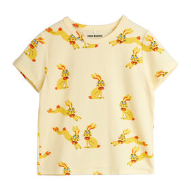 Mini Rodini Rabbits S/S Yellow Tee