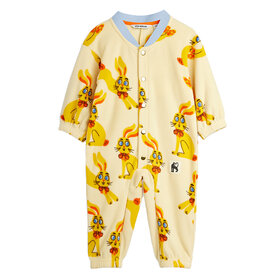 Mini Rodini Rabbits Fleece Yellow Onesie