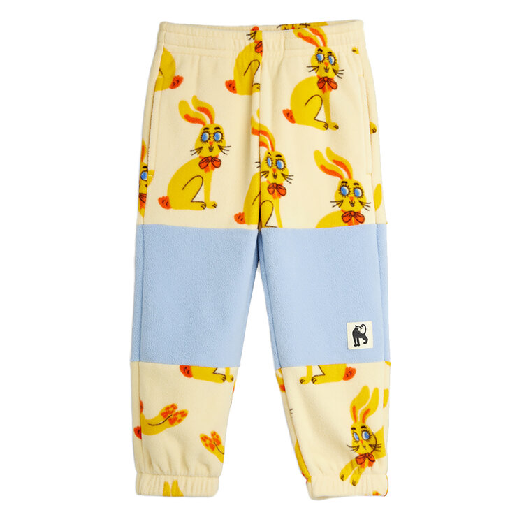 Mini Rodini Rabbits Fleece Yellow Trousers