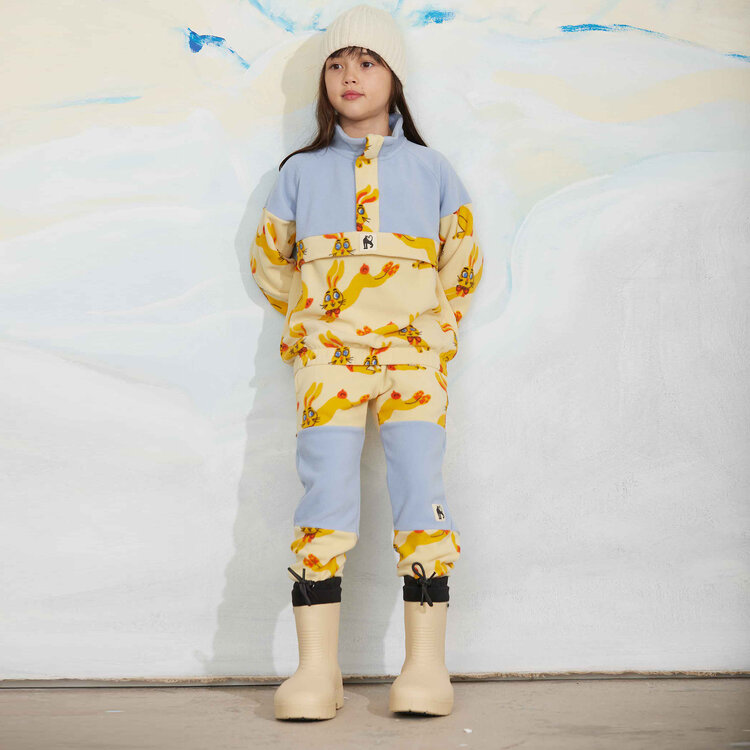 Mini Rodini Rabbits Fleece Yellow Trousers