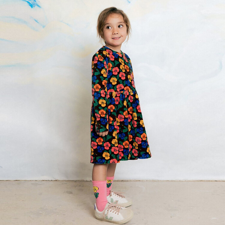 Mini Rodini Violas Velour Dress AOP