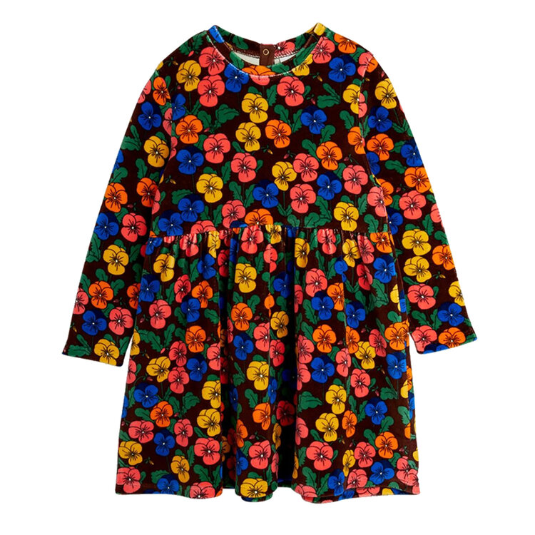 Mini Rodini Violas Velour Dress AOP