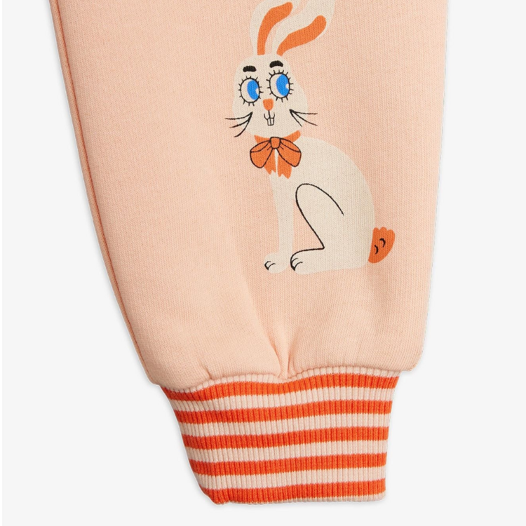 Mini Rodini Rabbits Cuffed Pink Sweatpants