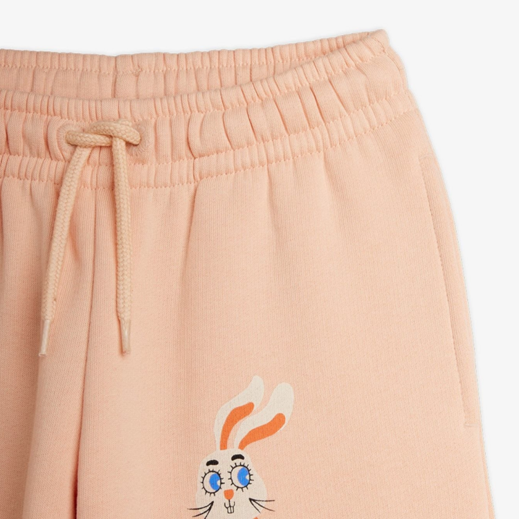 Mini Rodini Rabbits Cuffed Pink Sweatpants