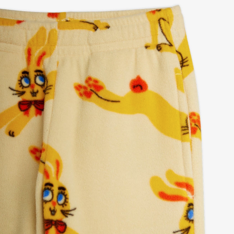 Mini Rodini Rabbits Fleece Yellow Trousers