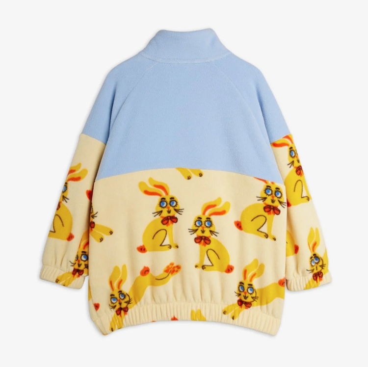 Mini Rodini Rabbits Fleece Halfzip Sweater AOP