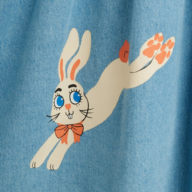 Mini Rodini LW Denim Rabbit Woven Dress