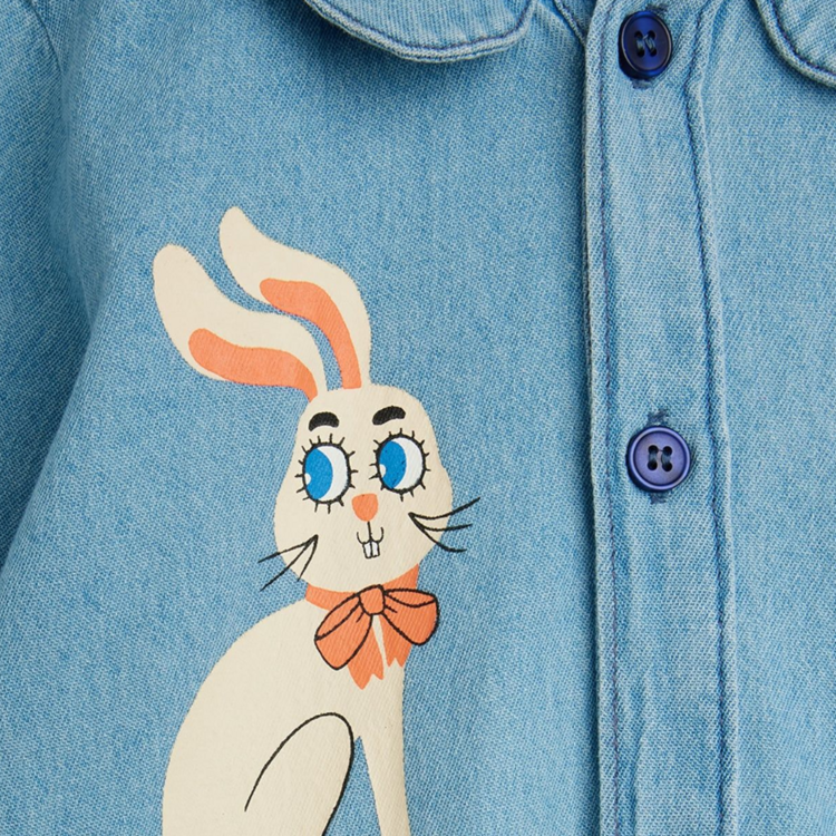 Mini Rodini LW Denim Rabbit Woven Dress