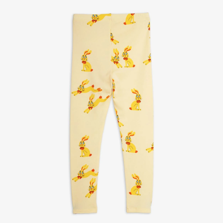 Mini Rodini Rabbits Yellow Leggings AOP