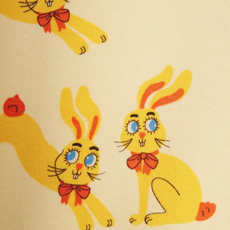 Mini Rodini Rabbits S/S Yellow Tee