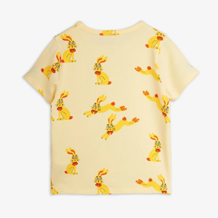 Mini Rodini Rabbits S/S Yellow Tee