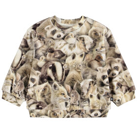 Molo Fleecy Friends Velour Crewneck
