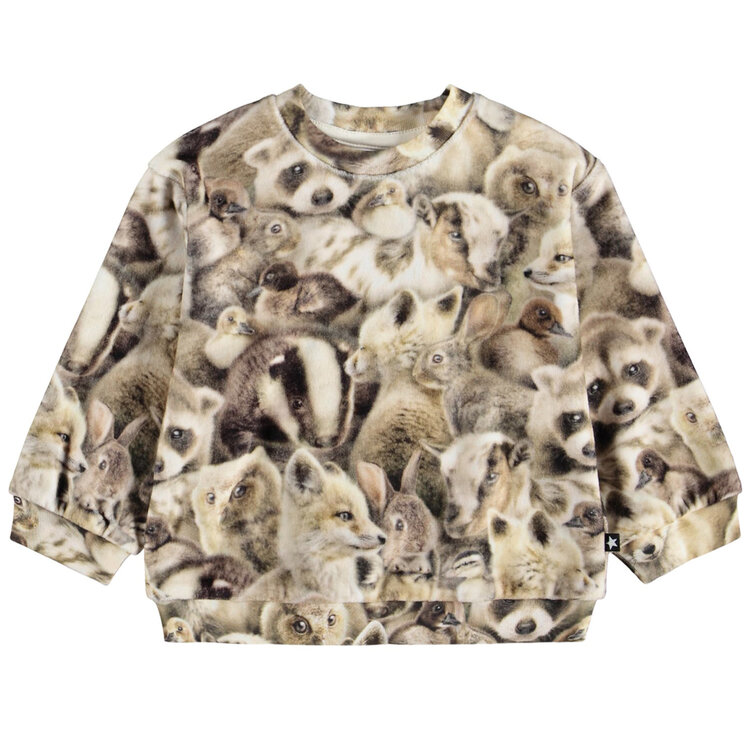 Molo Fleecy Friends Velour Crewneck