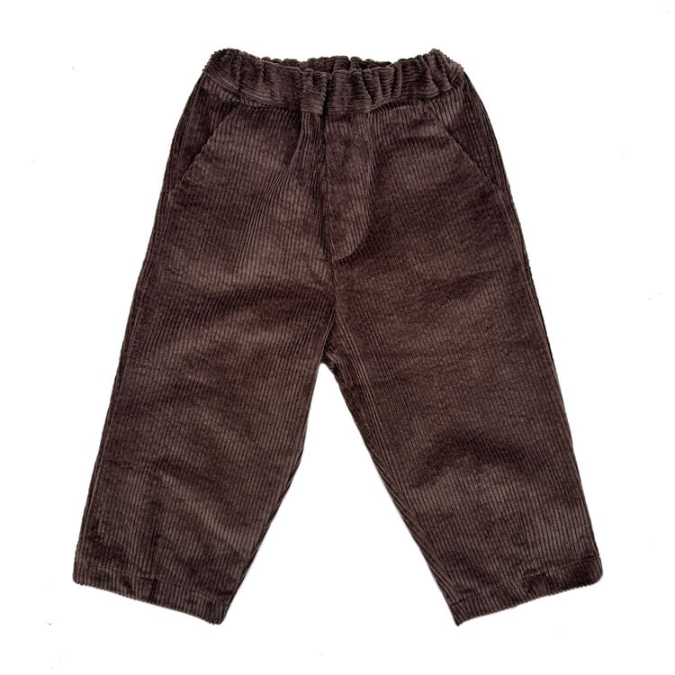 Pequeño Tocón Pana Choco Baby Pants With Pockets