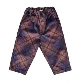 Pequeño Tocón Pana Printed Plaids Baby Pants With Pockets