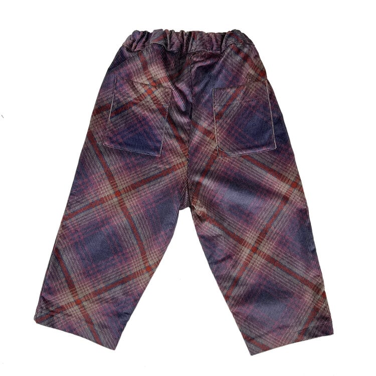 Pequeño Tocón Pana Printed Plaids Baby Pants With Pockets