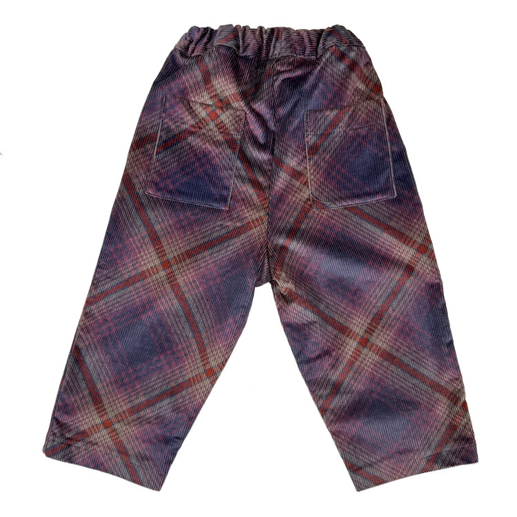 Pequeño Tocón Pana Printed Plaids Pants With Pockets