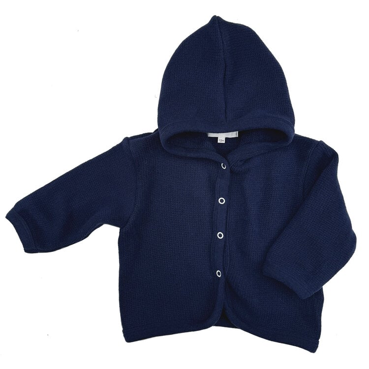 Pequeño Tocón Tender Navy Cardigan With Hood Cotton Blend