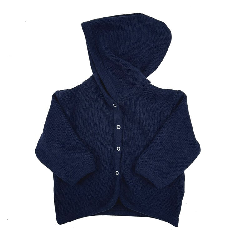Pequeño Tocón Tender Navy Cardigan With Hood Cotton Blend