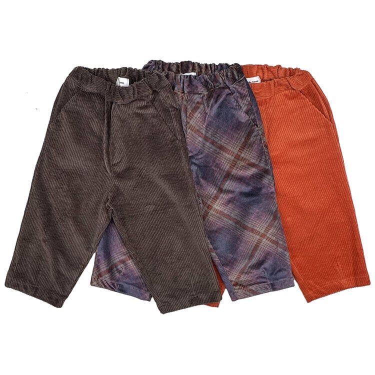 Pequeño Tocón Pana Printed Plaids Baby Pants With Pockets