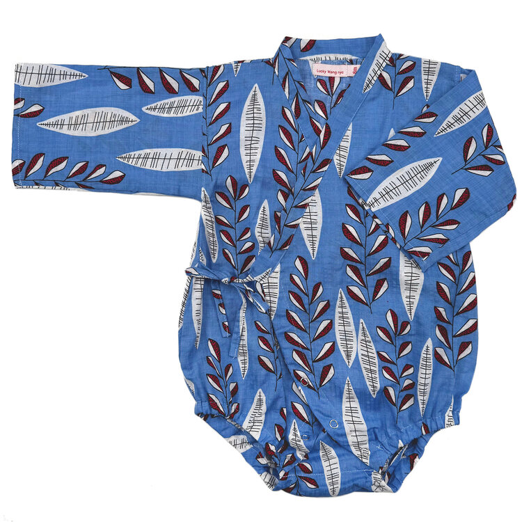 Lucky Wang Kimono One Piece Leaf Blue