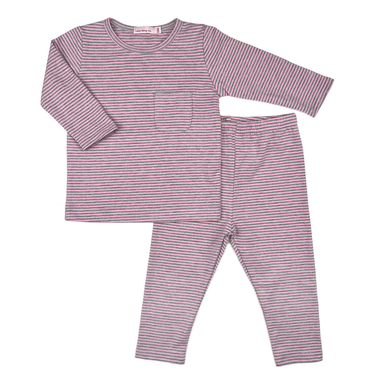 Baby Gift Set: Wings Pink Grey Stripes Playset 6m, Glimpy 10" Purple