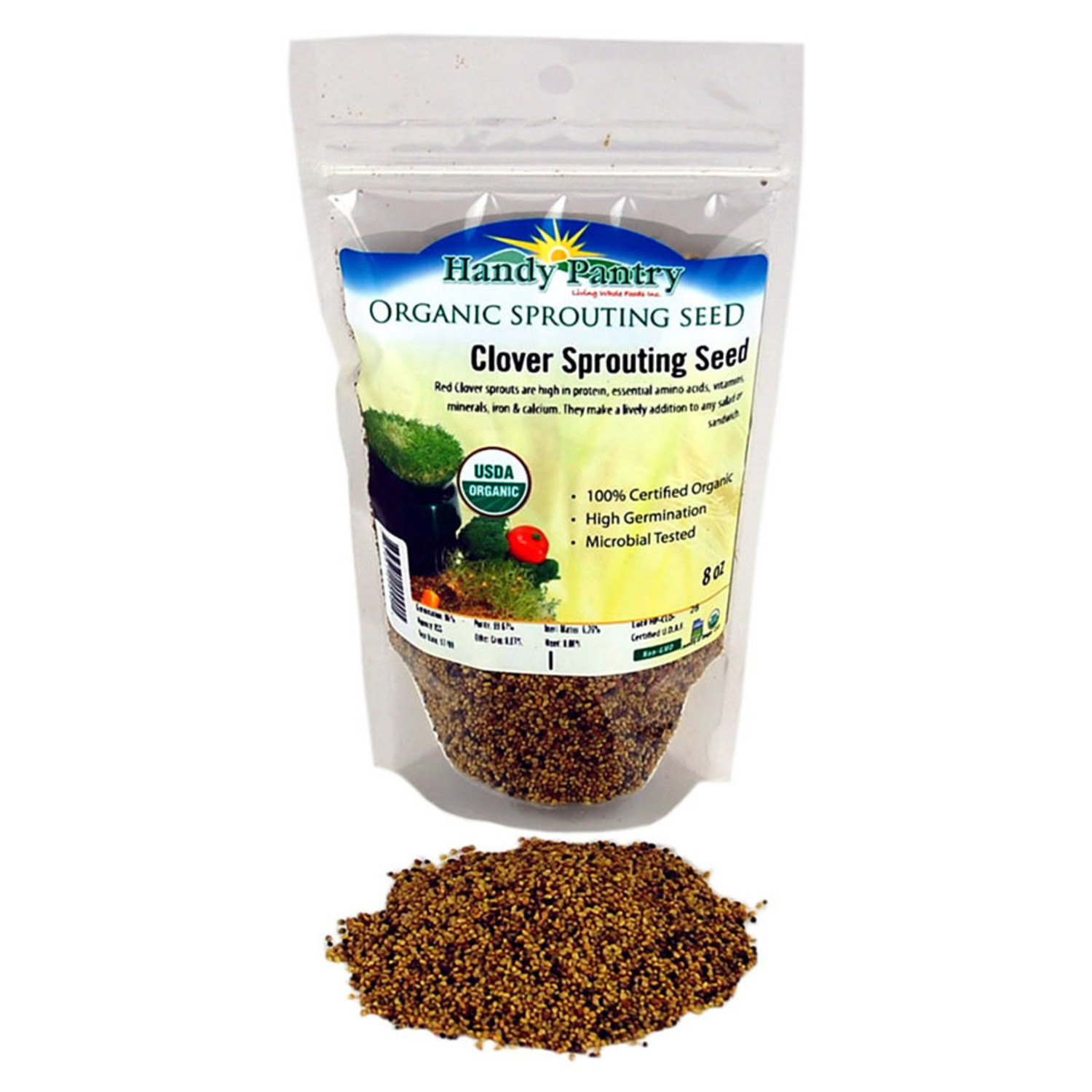 8 oz Organic Red Clover Sprouting Seeds SPROUTS 8 oz Organic Red Clover Sprouting Seeds SPROUTS