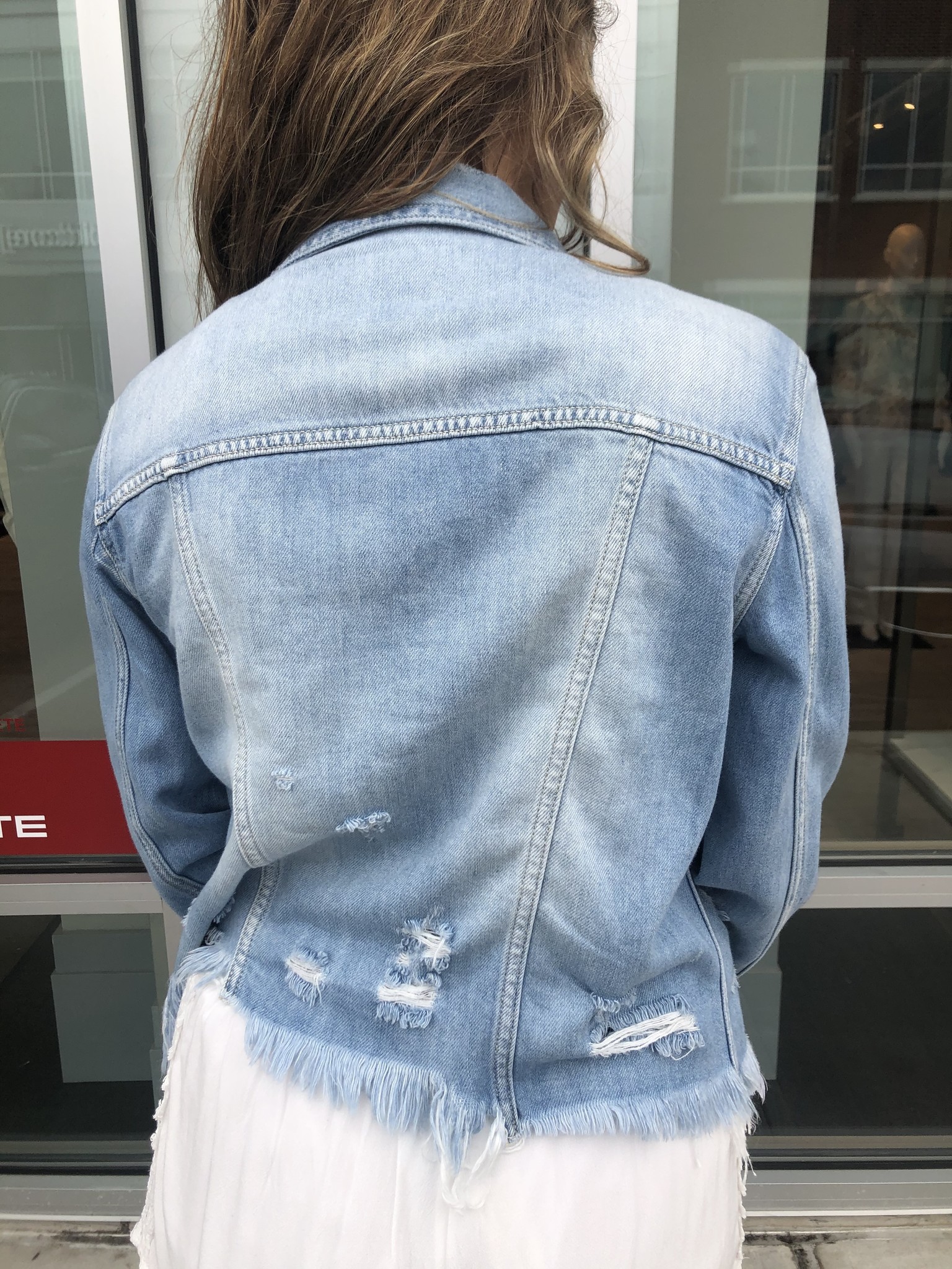 hd985j distress jacket with uneven hem 