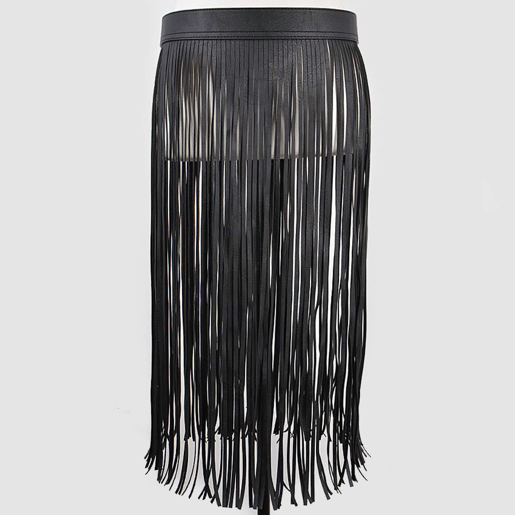 white fringe belt