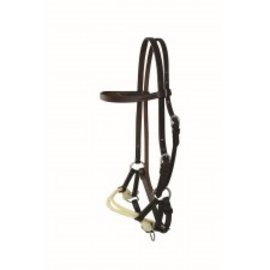 WESTERN RAWHIDE JIM TAYLOR LEATHER BROWBAND DBL ROPE SIDE PULL