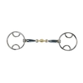 SHIRES SHIRES LOOP RING (BEVEL) GAG BIT WITH COOPER LOZENGE
