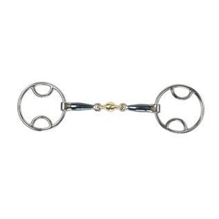 SHIRES SHIRES LOOP RING (BEVEL) GAG BIT WITH COOPER LOZENGE