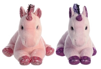 pink and purple unicorn stuffed animal